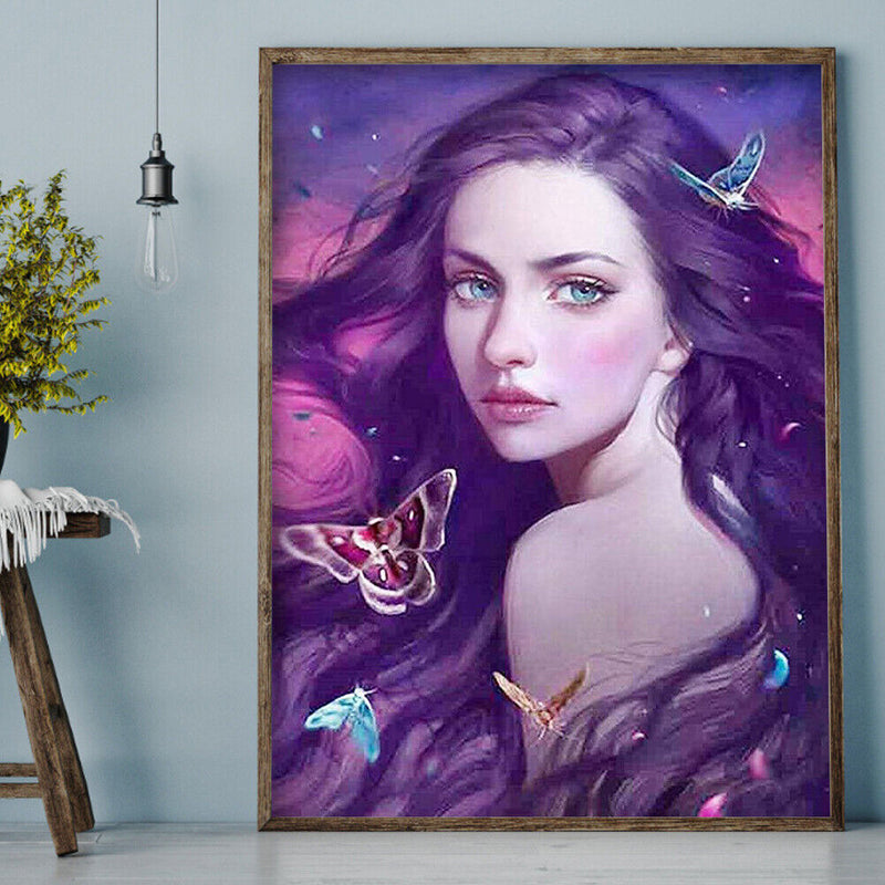 5D DIY Full Round Drill Diamond Painting Beautiful Girl Home Decor Handmade Art