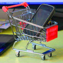 Mini Supermarket Handcart Shopping Utility Cart Mode Storage Basketball Phone Holder