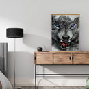 5D Kit Rhinestone Pictures DIY Howling Wolf Full Round Drill Diamond Painting