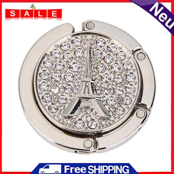 5pcs Portable Metal Foldable Bag Hook Holder Purse Hanger (White)