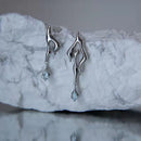 Woman Man Irregular Asymmetrical Cool Geometric Earrings Zircon Liquid Metal