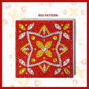 5D DIY Diamond Painting Kit Coaster Ceramics Insulation Cartoon Pad (Red)