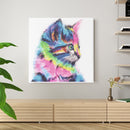 Full Round Drill Acrylic Diamond Painting Colored Cat Kit Rhinestones Pictu