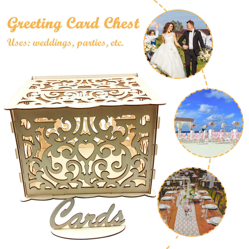 DIY Hollow Wooden Greeting Card Box Wedding Reception Supplies (JMO1774) Newly