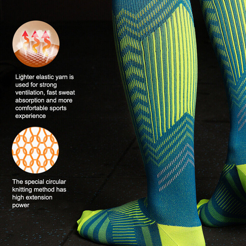 Sports Cycling Stockings with Reflective Strip Compression Socks for Women Men