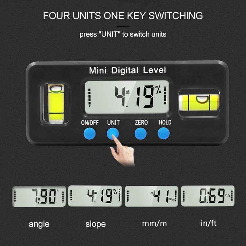 Mini Digital Level Protractor Inclinometer Angle Bevel Box Caliper (Black) Newly