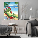 Acrylic Oil Painting By Numbers Christmas Crocodile Digital Picture Artwork