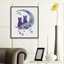 Full Cross Stitch 11CT Counted Moon Cats Embroidery DIY Animal Needlework K