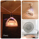 4000mAh Camping Fan with LED Lights 4 Speeds Portable with Hanging (White)