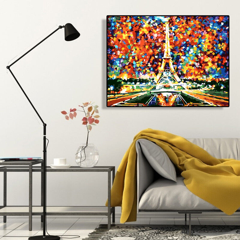 Paint By Numbers Dazzling Eiffel DIY Digital Oil Painting Modern Wall Room Art