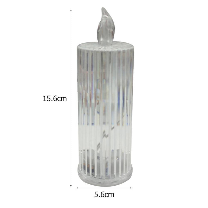 LED Diamond Candle Light Acrylic Crystal Night Lamp Home Bedroom Decor (A)