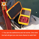 2 Compartments Live Bait Box Breathable Earthworm Red Worms Lure Storage Ca