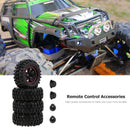 #A 4PCS RC Off-Road Buggy Tires Truck Car Hex Hub Beadlock Rubber Wheel Rims Tir