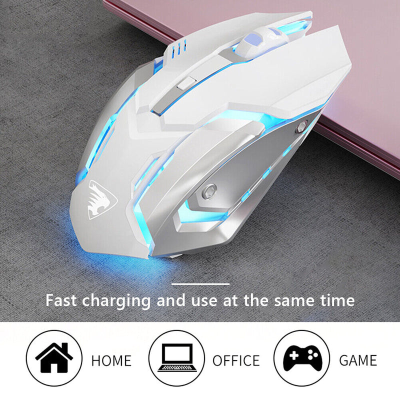 G304 1600dpi Wireless Rechargeable Mouse 2.4G 600Mah Game USB Mouse (White)