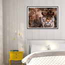 5D DIY Diamond Painting Steampunk Tiger Full Round Drill Mosaic Art Picture Kits