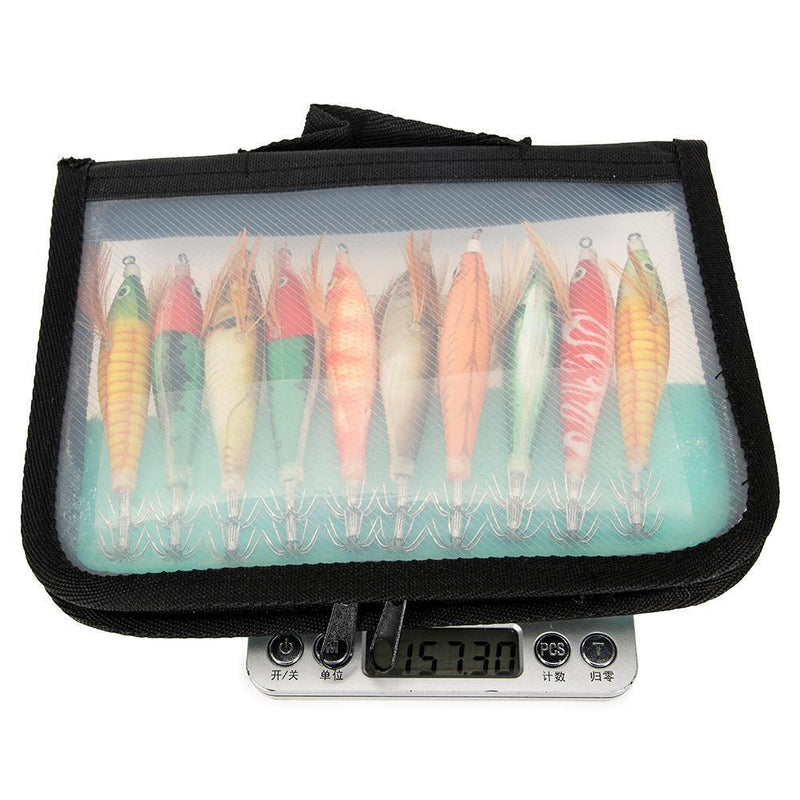 10pcs Bionic Shrimp Baits Set w/ Double-Layer Hooks for Cuttlefish Fishing