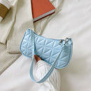 Retro Women Embossed Geometric PU Underarm Shoulder Bag Handbags (Blue)