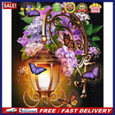 5D DIY Diamond Painting Street Lamp Flowers Full Round Drill Mosaic Picture K