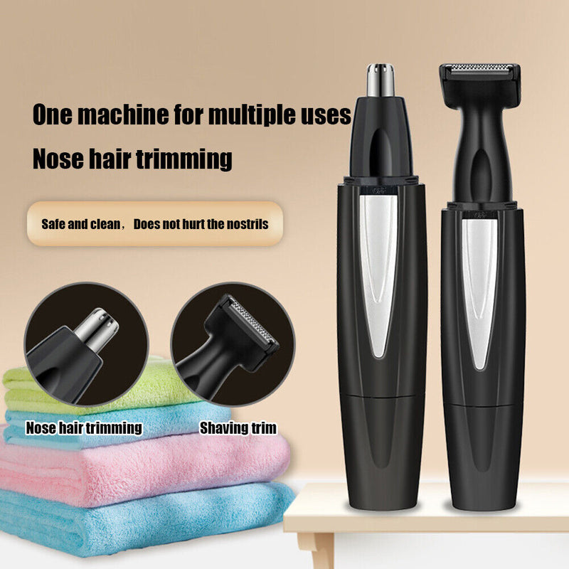 2 in 1 Nose Facial Hair Trimmer Electric Eyebrow Scraper Cleaner Shaving Tool
