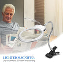 Magnifier Clip-on Lighted Table Desk LED Clamp Lamp 2x 5x Magnifying Glass Newly