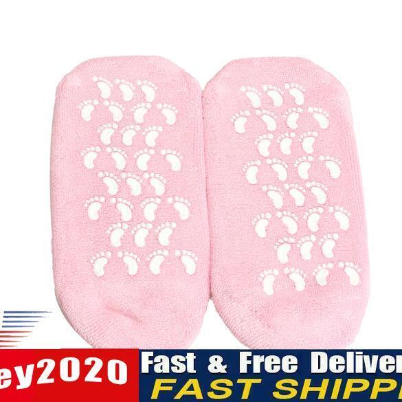 1 Pair Pink Moisturize Soften Repair Cracked Skin Treatment Gel Spa Socks Newly