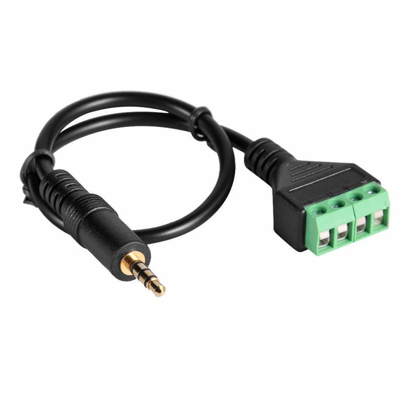 3.5mm Stereo 4 Pole Male Plug to 4 Pin AV Screw Video Balun Terminal Cable