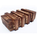 Magic Compartment Wooden Puzzle Box with Secret Drawer Brain Teaser-K