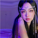Fringed Forehead Chain Crystal Antiquity Headdress Long Tassel Headwear