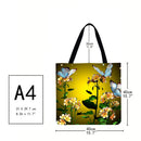 Butterfly flower Printed Shoulder Shopping Bag Casual Large Tote Handbag