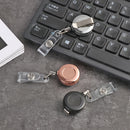 ID Name Card Metal Anti-Lost Clip Key Ring Lanyards Retractable Badge Holder