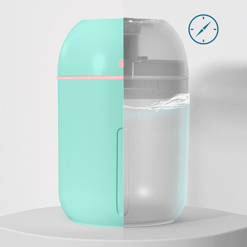 330ML Mini Ultrasonic Humidifier Silent USB Essential Oil Diffuser (Green)