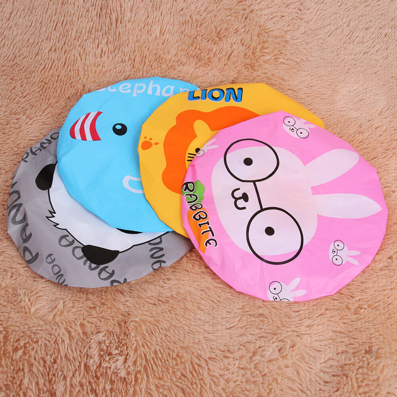 4pcs Cute Cartoon Waterproof Bathing Shower Hair Cap Animal Series Newly
