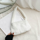 Animal Pattern Underarm Bag Women Mini Plush Shoulder Handbags Purse (1)