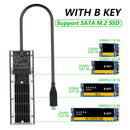 M.2 To USB3.1 Type-C SSD for B Key NGFF SATA M.2 SSD Case Enclosure (Black)