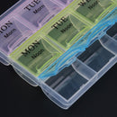 7 Days Weekly Transparent 21 Compartment Lid Tablet Pill Box Holder Case