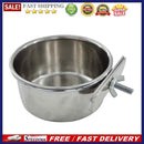 Stainless Steel Hanging Cage Birds Dish Parrot Food Drinking Anti Turnover Bo