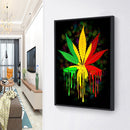 DIY Color Maple Leaf Full Kit Ornaments 5D Drill Diamond Round Mosaic Painting