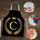 Crown C Linen Apron Waterproof Kitchen Cooking Bibs Sleeveless (82X68CM)