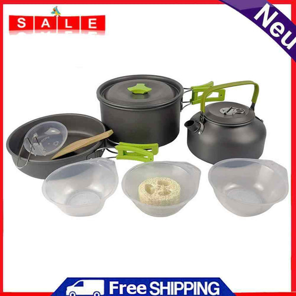 Hiking Cooking Equipment Tableware Kettle Camping Cookware Kitchen Utensils Set