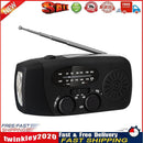 3 LED Lights Flashlight Hand Crank Radio 1200mAh Power AM FM Radio Black Newly