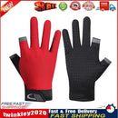 Fishing Gloves Anti-slip 2 Cut Finger Breathable Cycling Mitten (Red) Newly