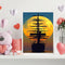 DIY Digital Picture Sunset Vessel Frameless Oil Painting By Number Handicraft