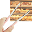 Cooking Kitchen Tongs BBQ Salad Bacon Steak Bread Clip Clamp (Pink)(22.5)