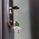 12pcs Diamond Keychain Rhinestone DIY Key Ring Santa Claus Christmas Decor Gifts