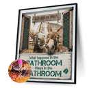 5D Diamond Painting Kit Donkey in Fence Full Round Drill Rhinestone DIY Wall Art