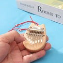 Mini 8 Keys Kalimba Mahogany Thumb Piano w/ Lanyard Percussion Instrument  Newly