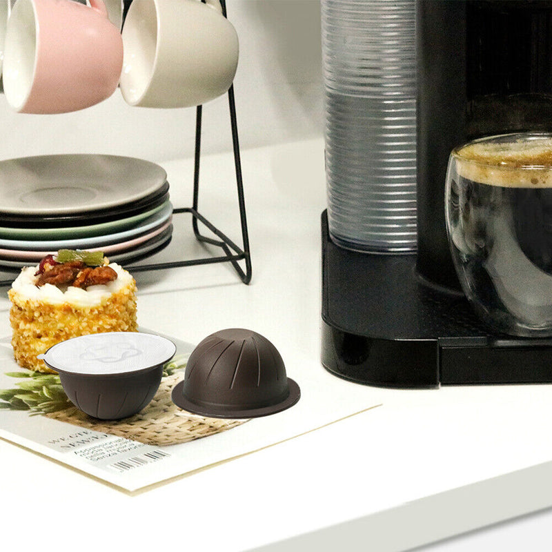 #A Refilling Capsule Reusable Coffee Milk Powder Baskets with Aluminum Foil Cove