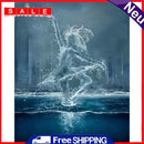DIY Oil Paint by Numbers Splash Girl Hand Painted Coloring Picture Home Decor