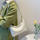 Women Solid Color Messenger Bag Lady Nylon Zipper Crossbody Bag (White)