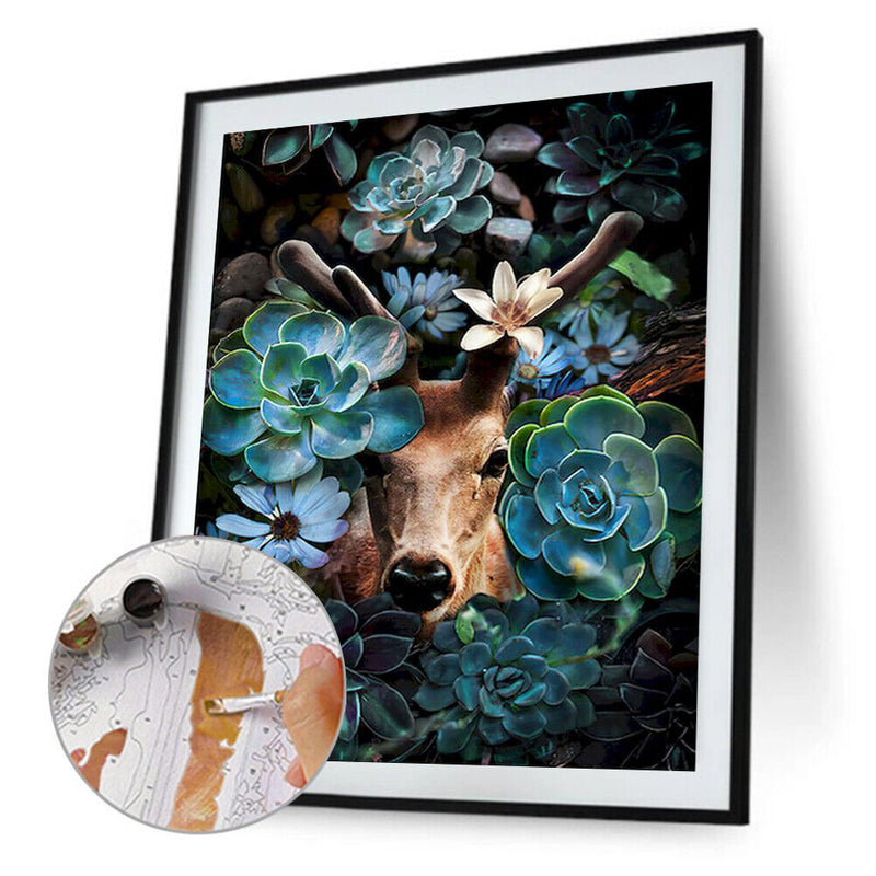 Animal in the Grass Oil Paint By Numbers Kit DIY Acrylic Painting on Canvas Arts